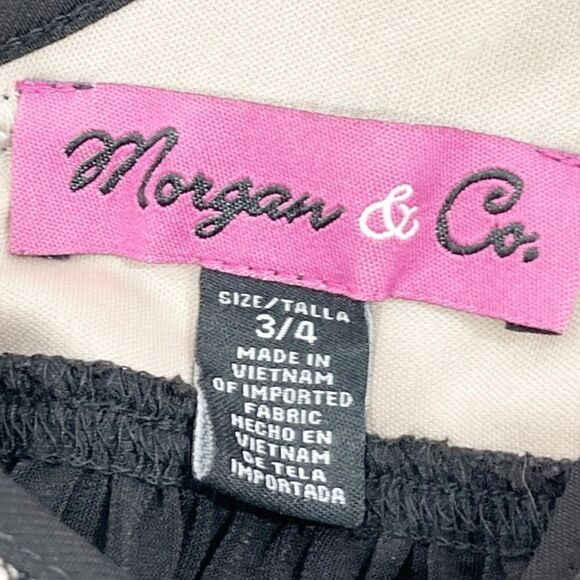 Morgan & Co. Lace Keyhole Strappy Back Dress Black Nude - Picture 8 of 9